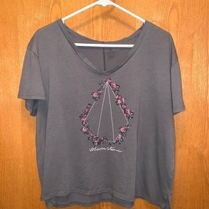 Loose fitting army green crop top